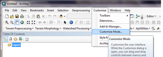 Customize Mode in ArcMap