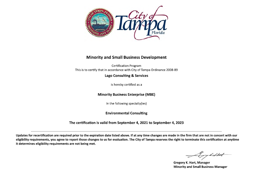 WMBE Certificate